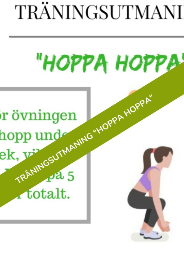 Illustration av träningsutmaningen ”Hoppa hoppa” – upprepade hopp för kondition och explosiv styrka.